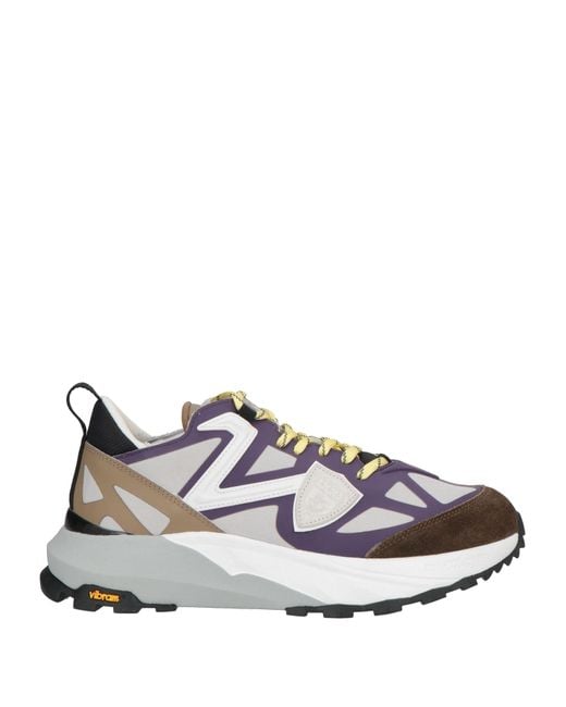 Philippe Model White Sneakers Leather, Textile Fibers