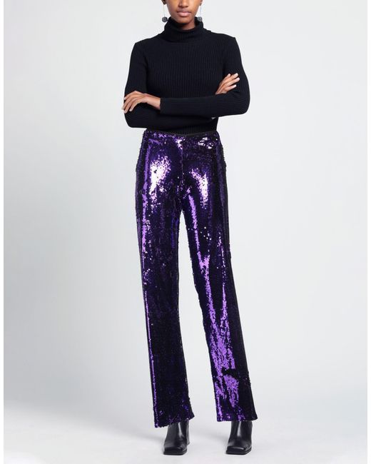 Gaelle Paris Blue Pants Polyester, Elastane