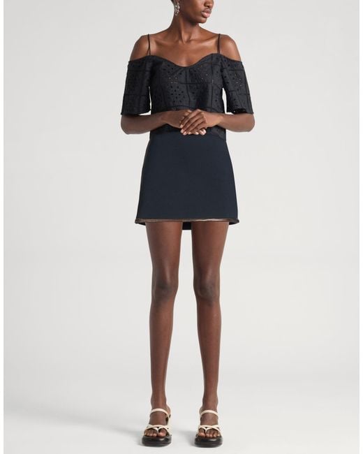 Sandro Blue Mini Skirt Polyester, Viscose, Elastane