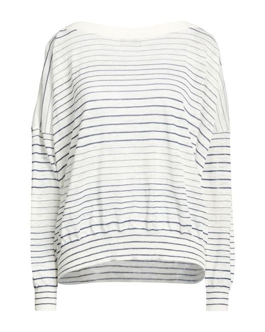 Roberto Collina White Sweater Linen, Polyester, Cotton, Elastane