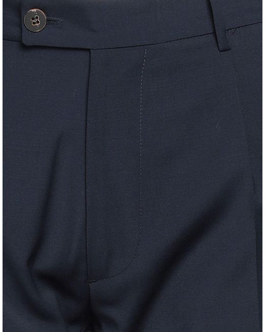Messagerie Blue Pants Polyester, Wool, Elastane for men