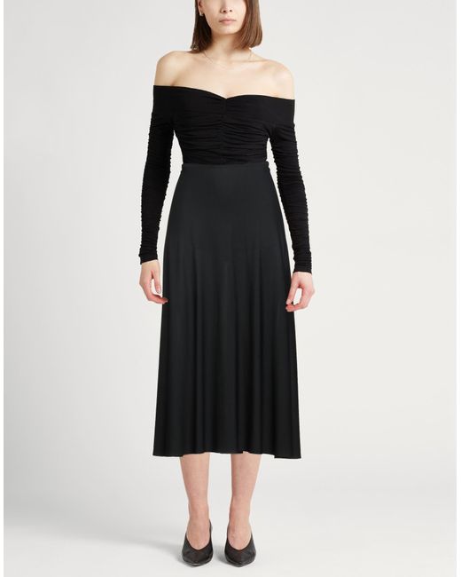 Jil Sander Black Midi Skirt Viscose, Polyamide