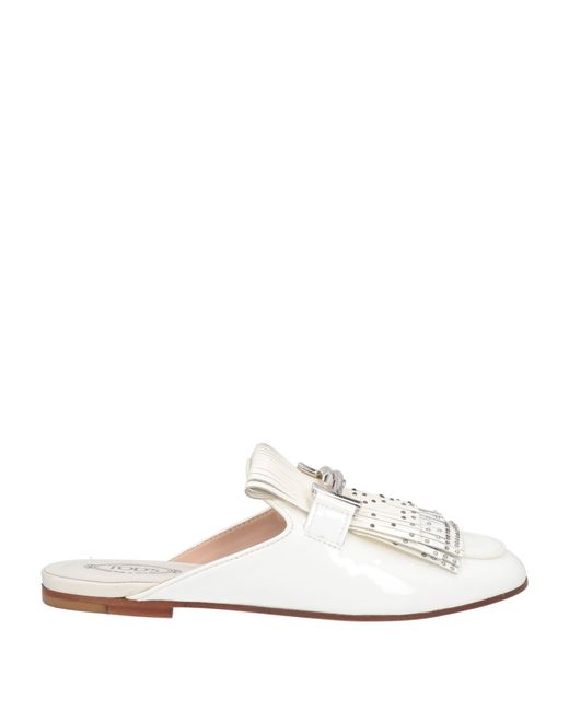 Tod's White Mules & Clogs
