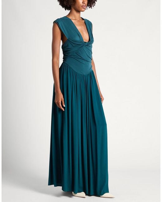 Beatrice B. Blue Maxi Dress Acetate, Silk, Viscose