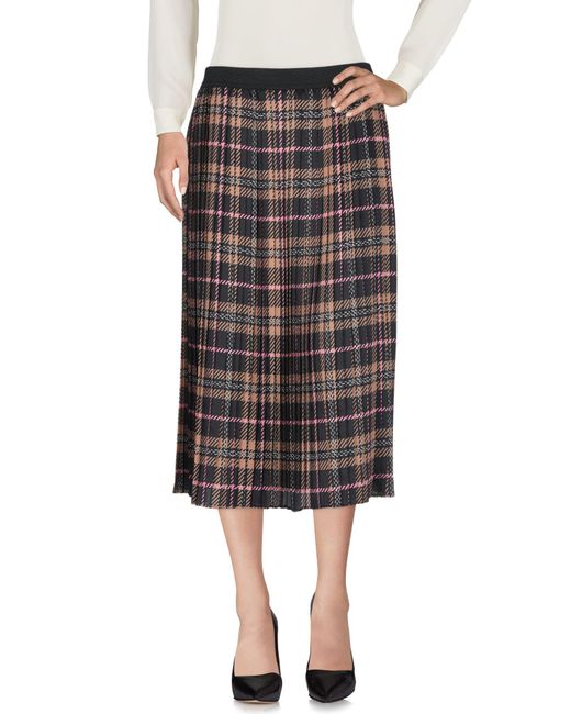 Liu Jo Gray Midi Skirt Polyester