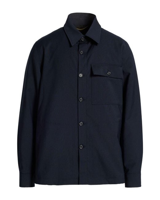 Department 5 Blue Shirt Polyester, Wool for men