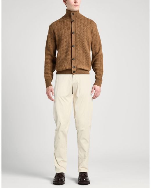 Kiton Natural Cream Pants Cotton, Lycra, Elastane for men