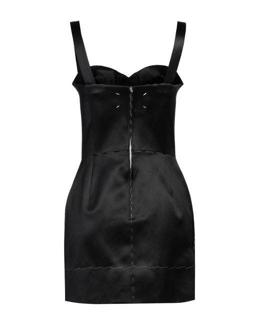 Maison Margiela Black Mini Dress Cotton, Silk, Polyester
