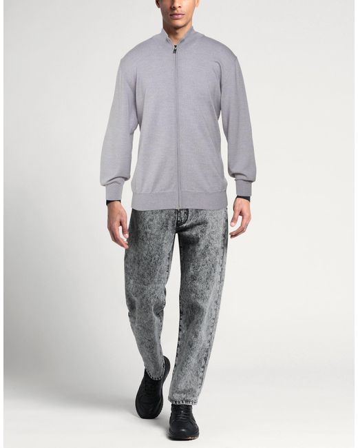 Luigi Borrelli Napoli Blue Light Cardigan Merino Wool for men