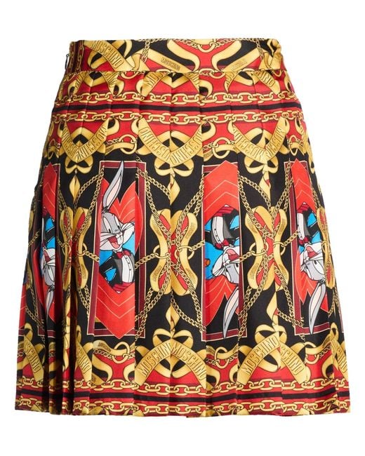 Moschino Red Looney Tunes X Mini Skirt Silk