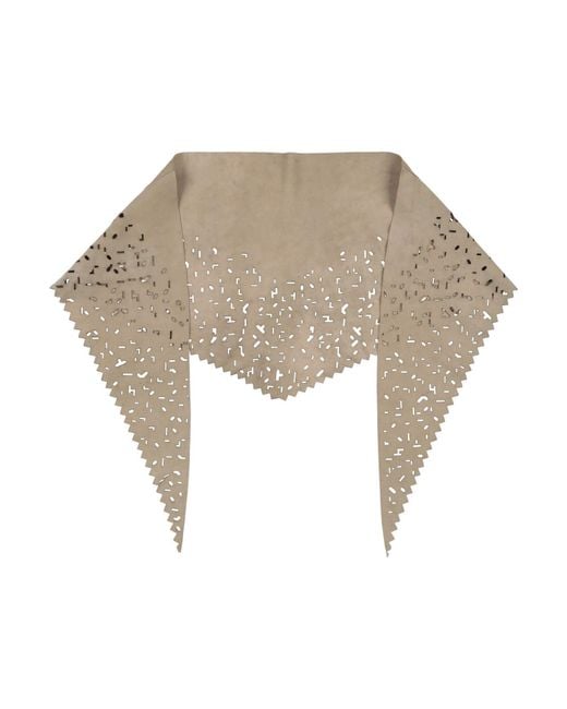 Alysi White Sand Scarf Leather