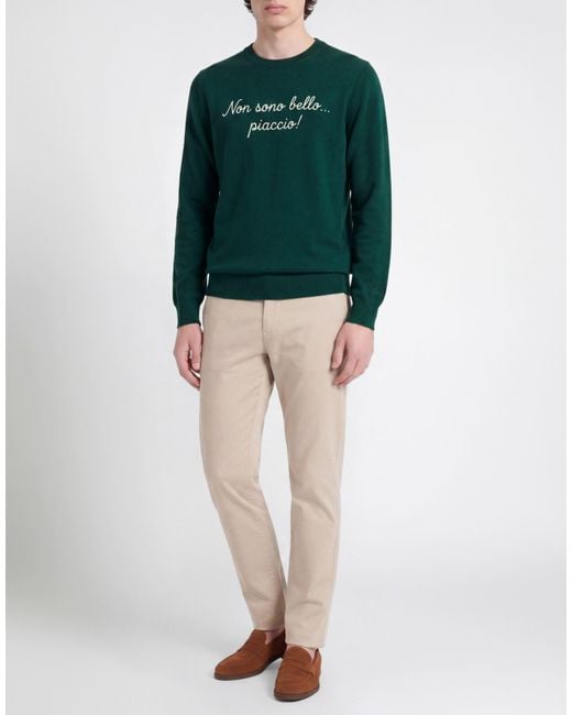 Mc2 Saint Barth Green Vacanze Di Natale Dark Sweater Polyamide, Wool, Viscose, Cashmere for men