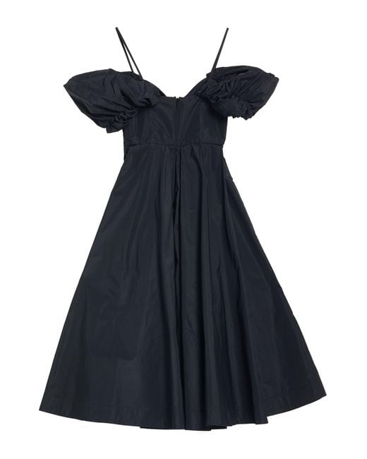 Pinko Blue Taffeta Sweetheart Neckline Midi Dress