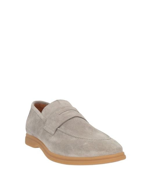 Eleventy Gray Taupe Loafers Leather for men