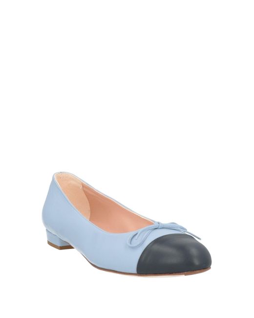 THERESA Blue Ballet Flats Leather