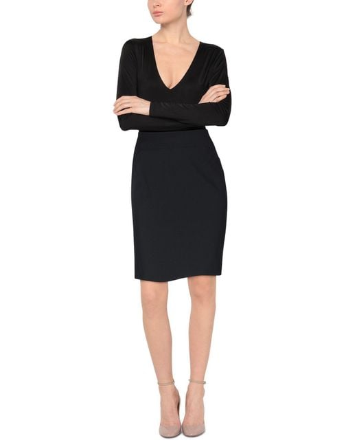 Emporio Armani Blue Midi Skirt Virgin Wool, Elastane
