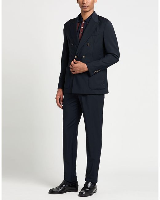 Eleventy Blue Midnight Suit Wool, Elastane for men