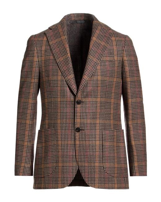 Giampaolo Brown Light Blazer Virgin Wool, Cotton for men