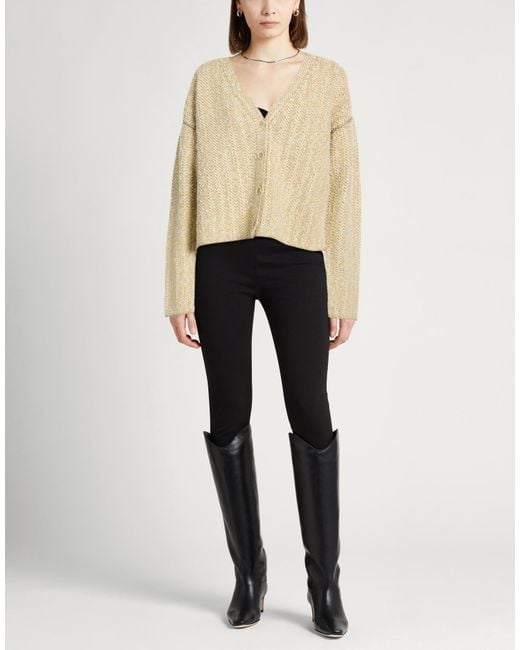 Fabiana Filippi Natural Cardigan Synthetic Fibers, Bamboo, Metal Fiber, Virgin Wool, Cotton