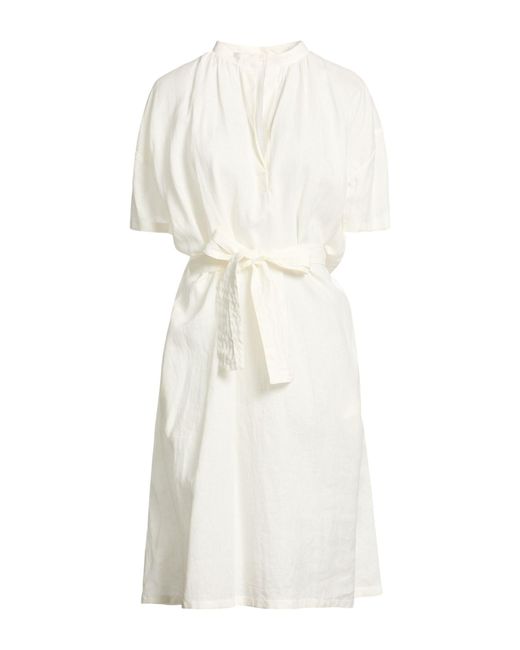 Fedeli White Ivory Midi Dress Linen