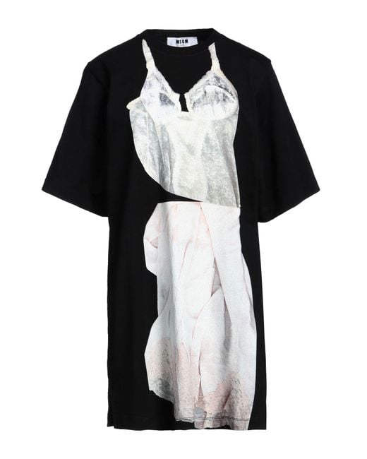 MSGM Black Mini Dress Cotton