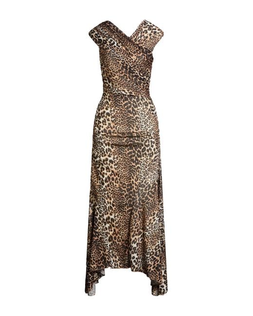 Ganni Natural Sand Maxi Dress Polyester