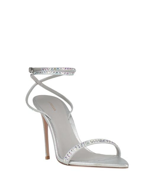 Le Silla Metallic Sandals Leather