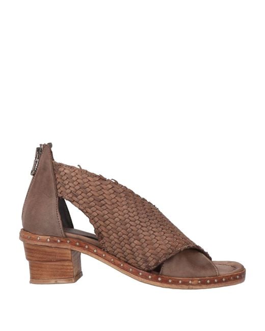 JP/DAVID Brown Khaki Sandals Leather