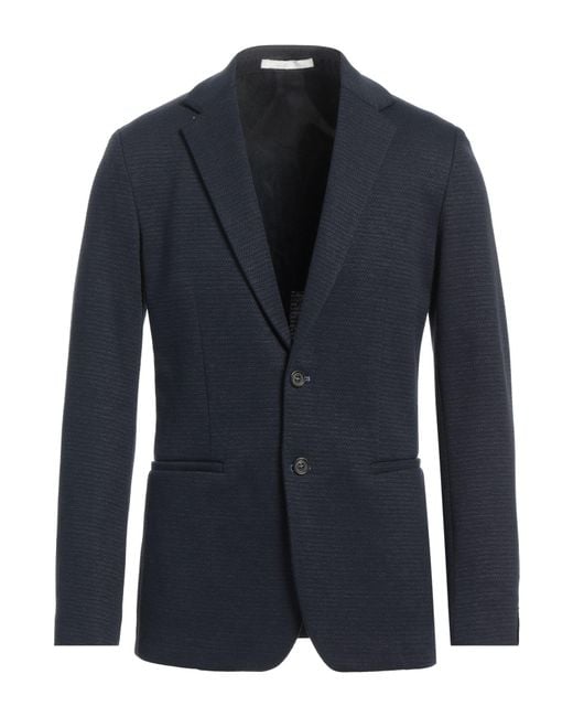 Paolo Pecora Blue Midnight Blazer Cotton, Linen, Polyamide, Elastane for men