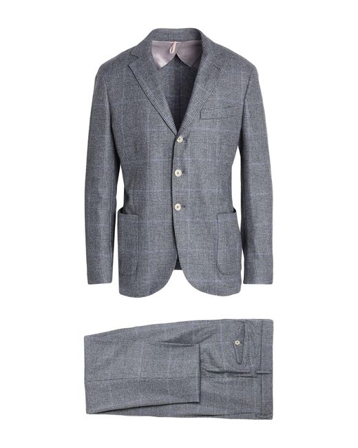 Santaniello Gray Suit Wool, Polyamide, Acrylic, Cashmere, Elastane for men