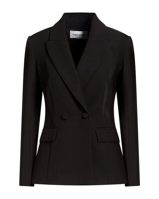 Rebel Queen Black Blazer Polyester, Elastane