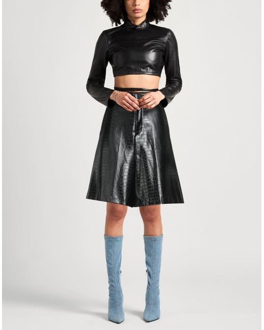 Laneus Black Shorts & Bermuda Shorts Viscose, Polyurethane