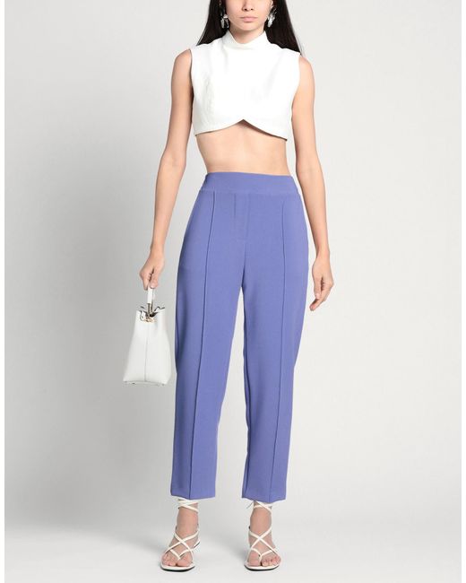 MÊME ROAD Blue Pants Polyester, Rayon, Elastane