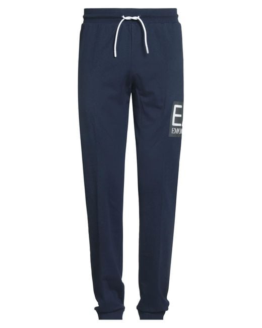 EA7 Blue Pants Cotton, Elastane for men