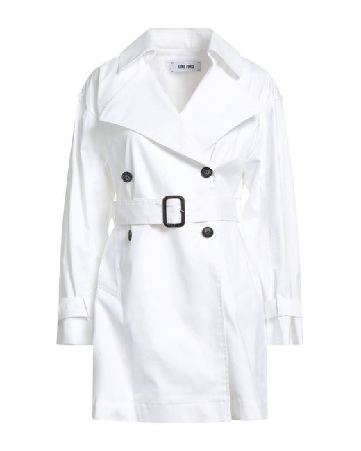 ANNIE PARIS White Overcoat & Trench Coat Cotton, Elastane
