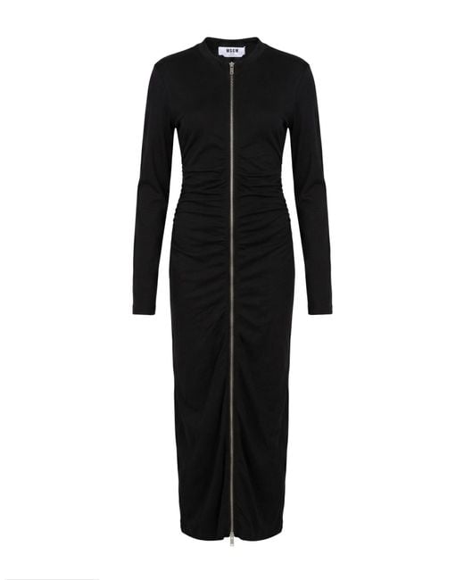 MSGM Black Maxi Dress Cotton