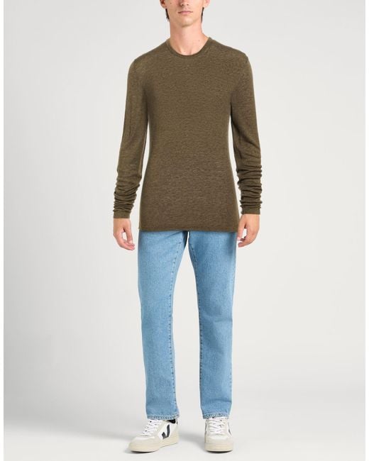 Daniele Alessandrini Green Military Sweater Viscose, Linen for men