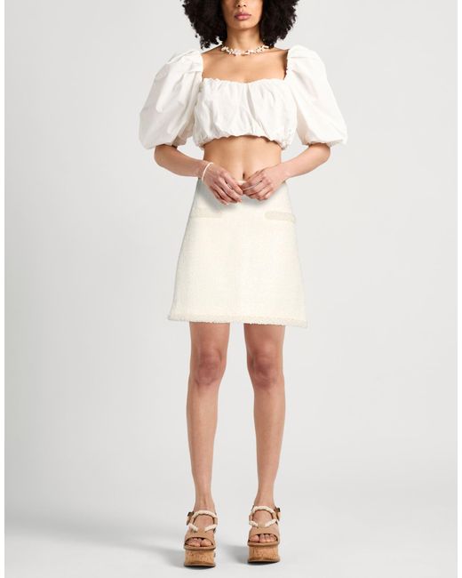 Self-Portrait Natural Mini Skirt