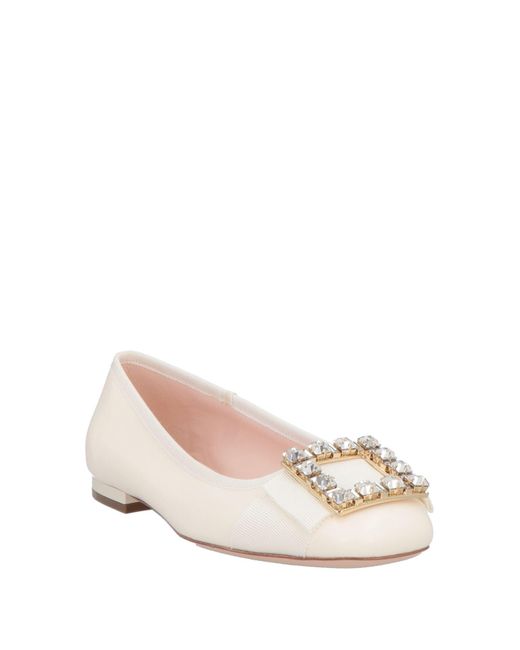 Roger Vivier Natural Ballet Flats Leather