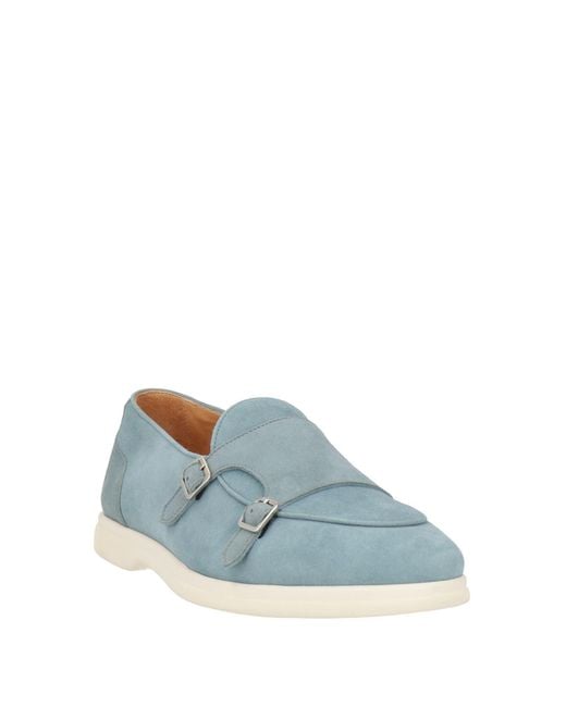 Eleventy Blue Slate Loafers Leather for men