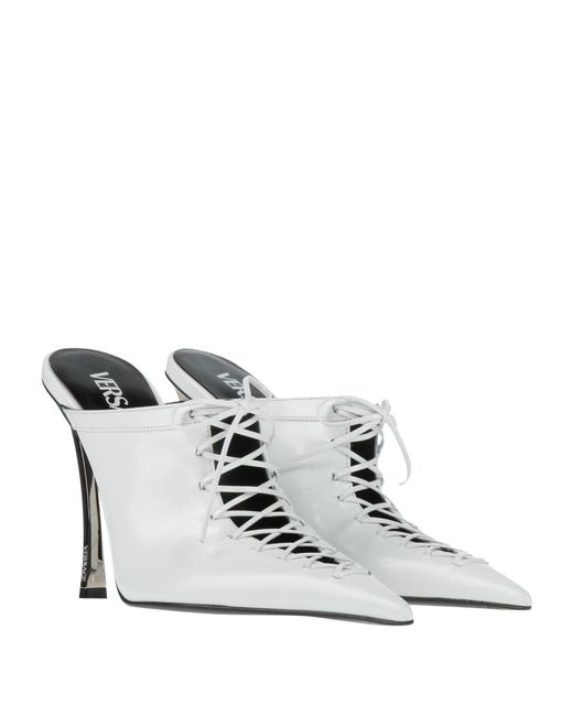 Versace White Mules & Clogs Calfskin