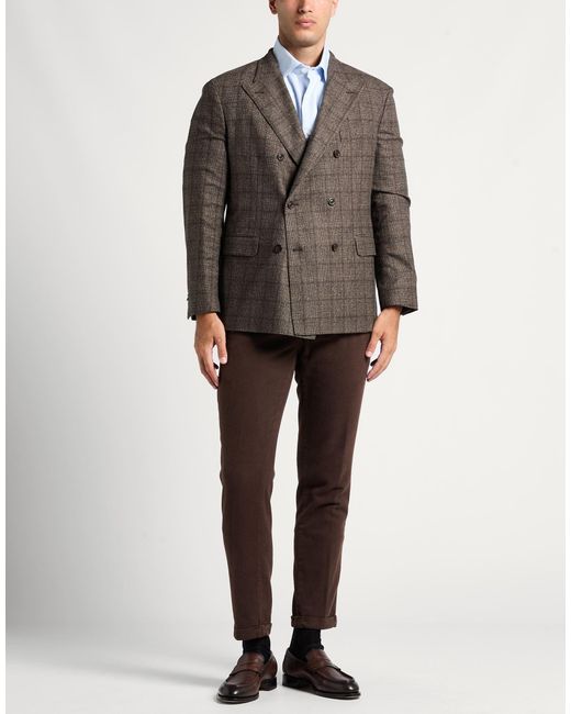 Boglioli Brown Blazer Wool, Polyester, Elastane for men