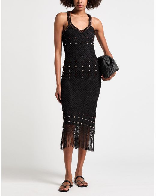 Wales Bonner Black Maxi Dress Cotton