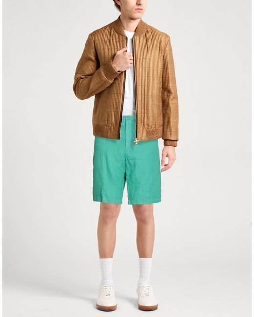 Fedeli Green Light Shorts & Bermuda Shorts Linen for men