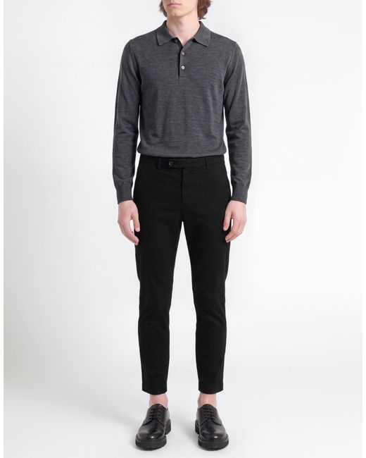 Michael Coal Black Pants Cotton, Elastane for men