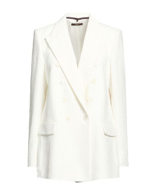 Windsor. White Blazer Cotton, Viscose, Polyamide