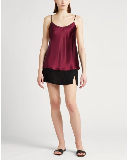 Roberto Collina Red Burgundy Top Silk, Elastane