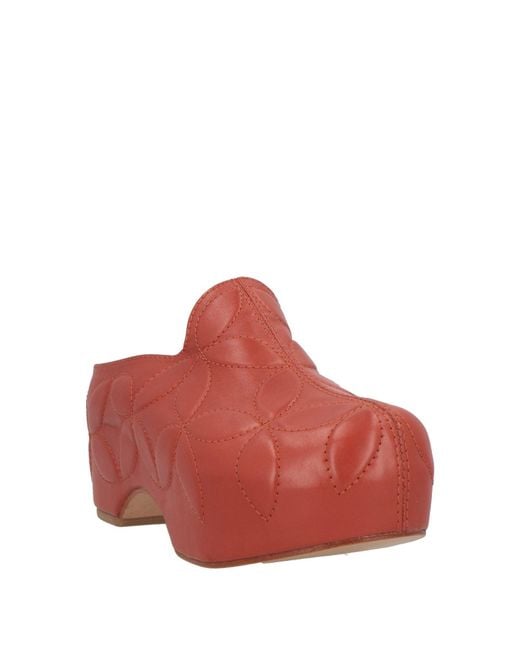 Maliparmi Red Mules & Clogs Leather