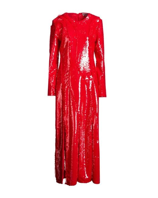 Ganni Red Maxi Dress Recycled Polyester