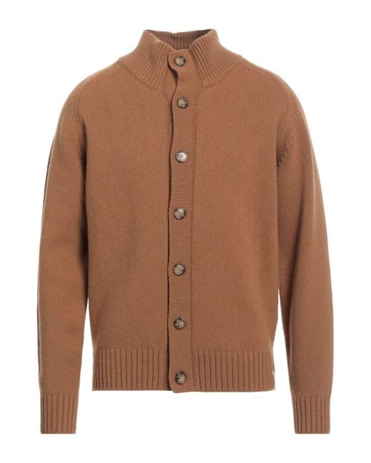 Brooksfield Brown Cardigan Virgin Wool for men
